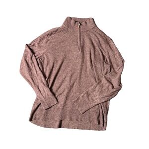 Smartwool Merino Wool Quarter Zip Sweater Mens L Heather Brownish Red XLPullover